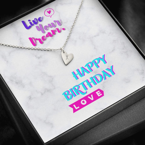 Dainty Heart Heart Necklace with Message Card (Live Your 