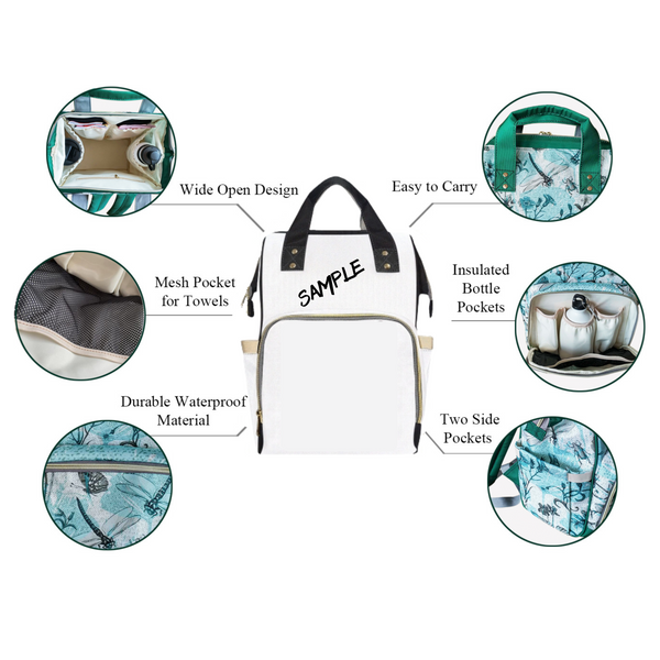 Diaper Bag - Tie Dye Design #103 | Multi Compartment 