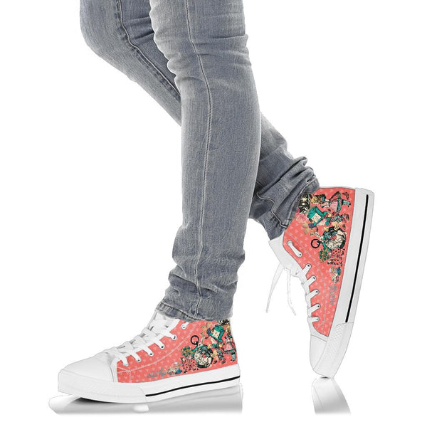 High Top Sneakers - Alice in Wonderland Gifts #101 Coral