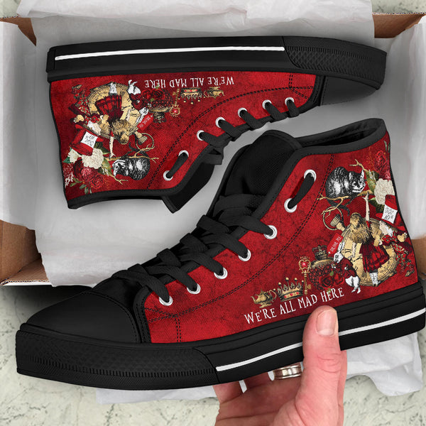 High Top Sneakers - Alice in Wonderland Gifts #102 Red