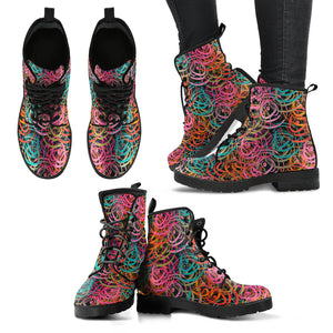 Abstract Ethnic P2 - Leather Boots for Women | ACES INFINITY