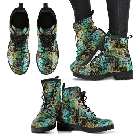 Abstract Ethnic P3 - Leather Boots for Women | ACES INFINITY