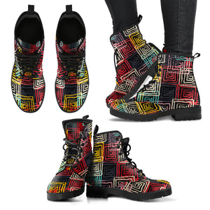 Abstract Ethnic P5 - Leather Boots for Women | ACES INFINITY