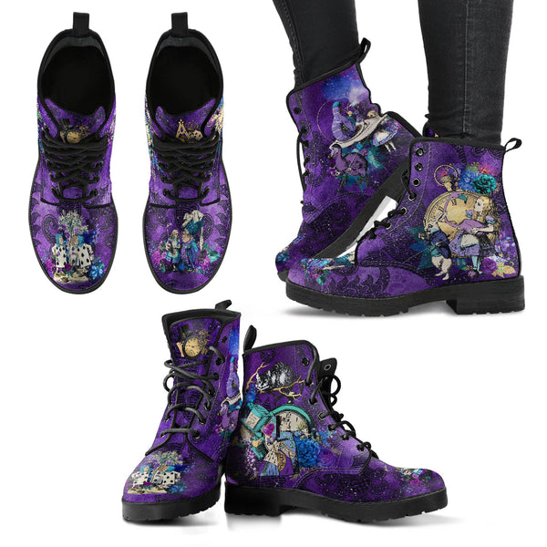 Alice in Wonderland Combat Boots #201 Purple Series (NEW)