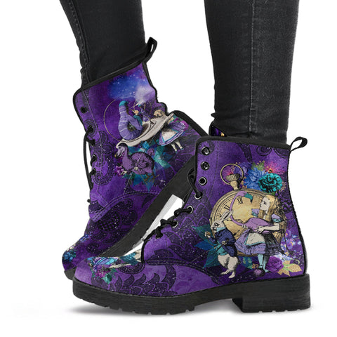 Alice in Wonderland Combat Boots #201 Purple Series (NEW)