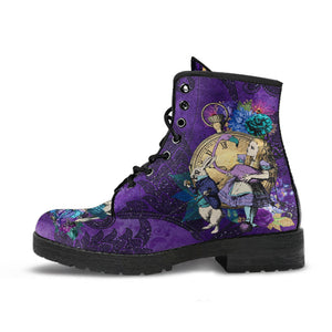 Alice in Wonderland Combat Boots #201 Purple Series (NEW)