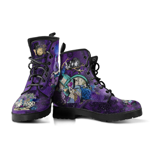 Alice in Wonderland Combat Boots #201 Purple Series (NEW)