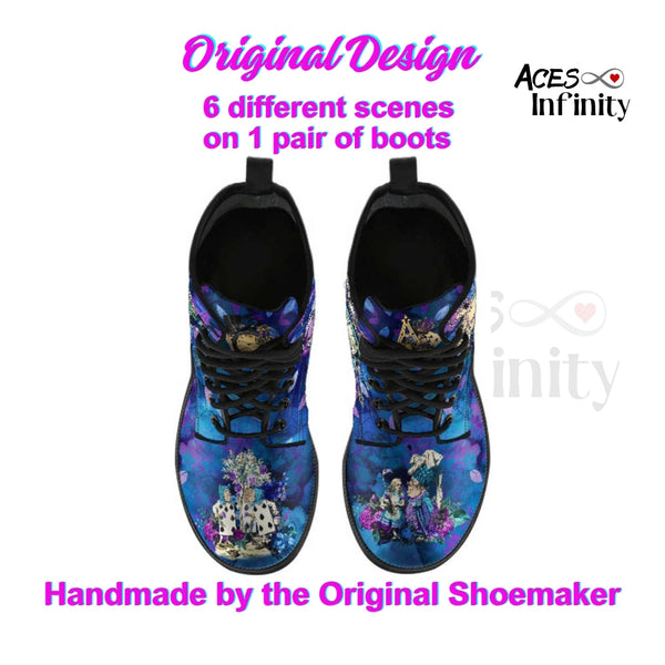 Alice in Wonderland Combat Boots #202 Purple Series (NEW)