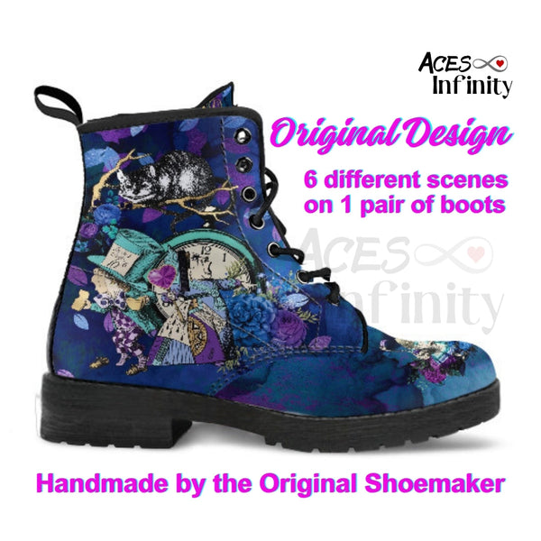 Alice in Wonderland Combat Boots #202 Purple Series (NEW)