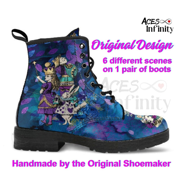 Alice in Wonderland Combat Boots #202 Purple Series (NEW)