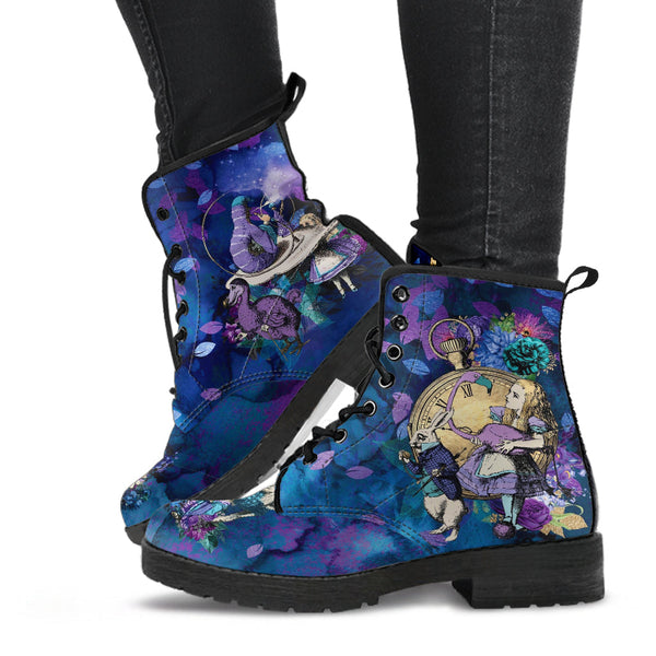 Alice in Wonderland Combat Boots #202 Purple Series (NEW)