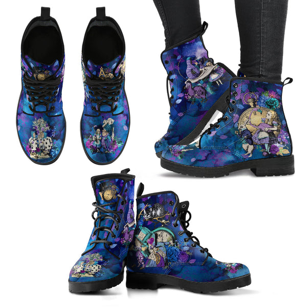 Alice in Wonderland Combat Boots #202 Purple Series (NEW)