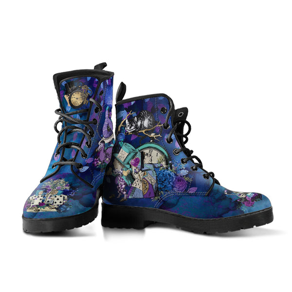 Alice in Wonderland Combat Boots #202 Purple Series (NEW)