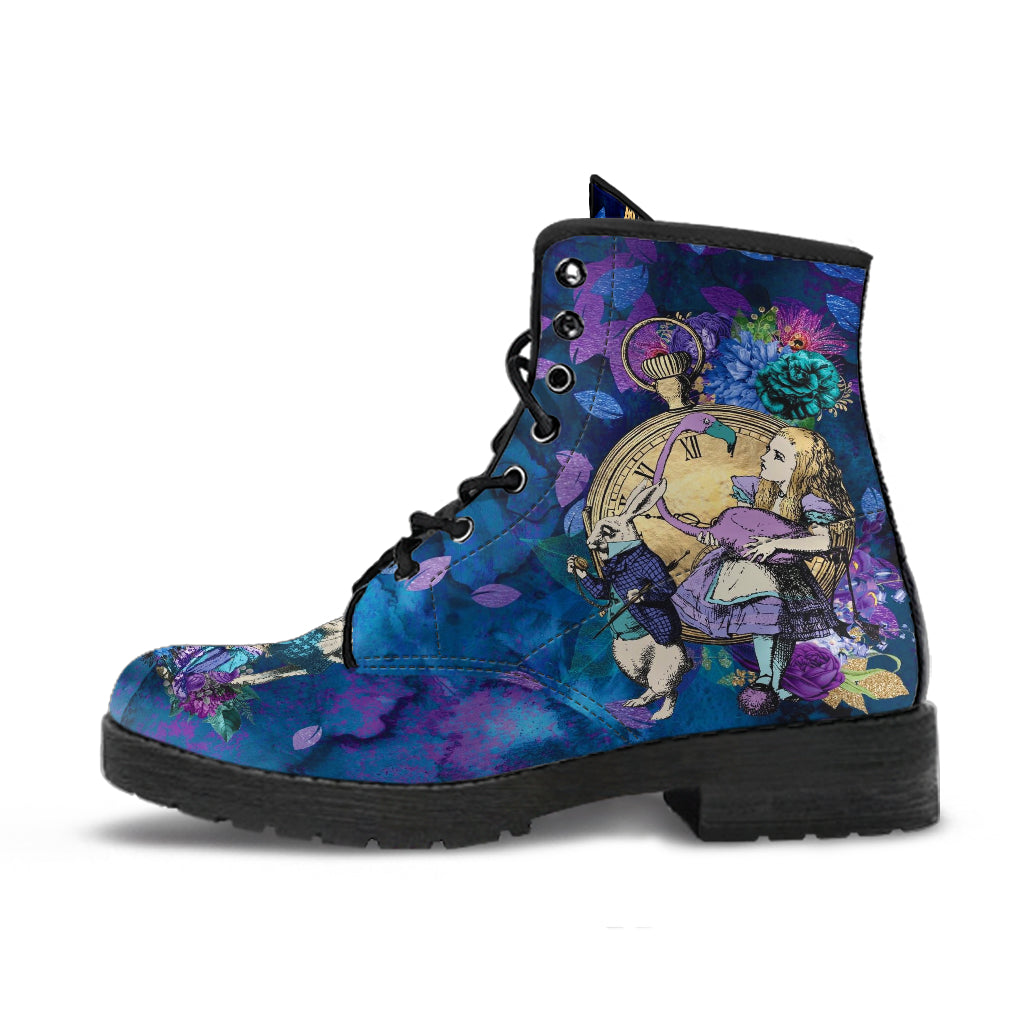 Alice in Wonderland Combat Boots #202 Purple Series (NEW)