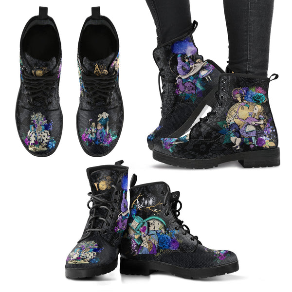 Alice in Wonderland Combat Boots #203 Purple Series (NEW)