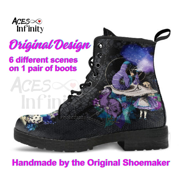 Alice in Wonderland Combat Boots #203 Purple Series (NEW)