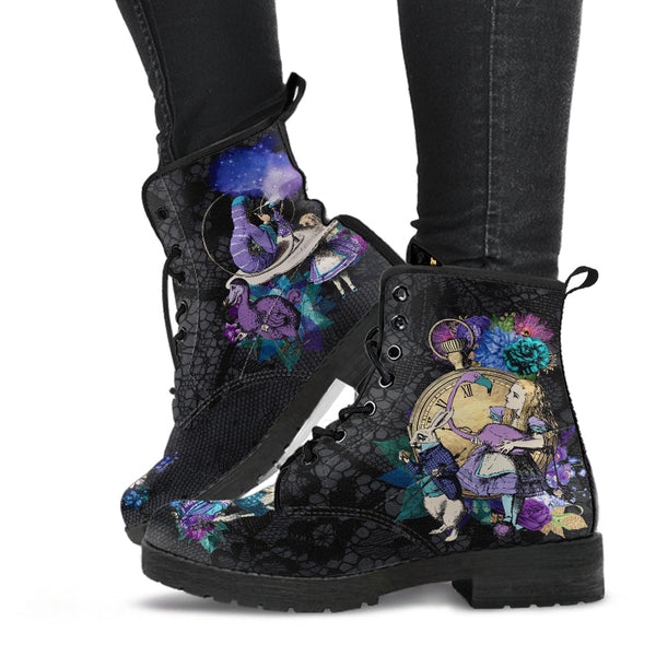 Alice in Wonderland Combat Boots #203 Purple Series (NEW)