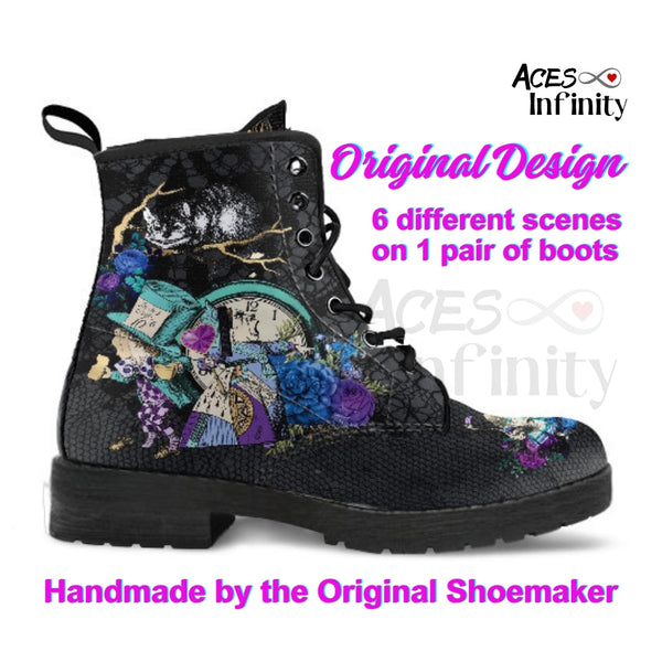 Alice in Wonderland Combat Boots #203 Purple Series (NEW)