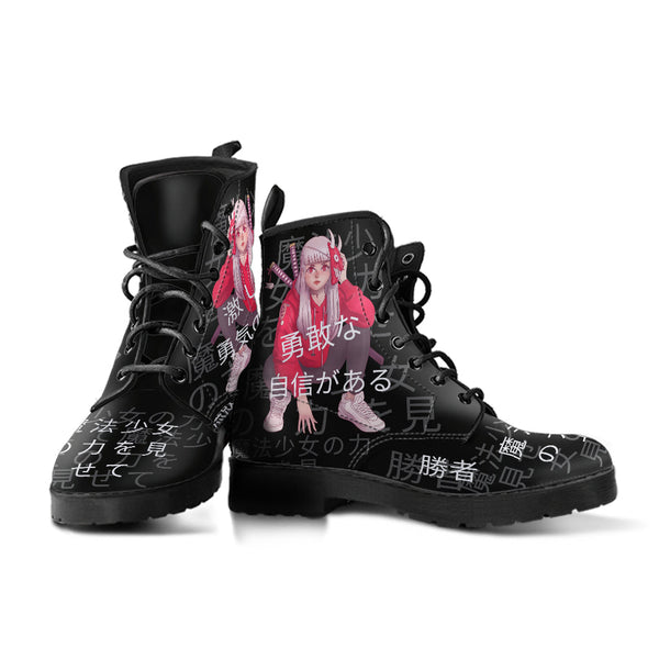 Anime Boots #7 - Black Combat Boots | Anime Custom Shoes