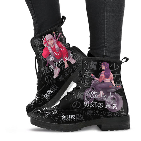 Anime Boots #7 - Black Combat Boots | Anime Custom Shoes