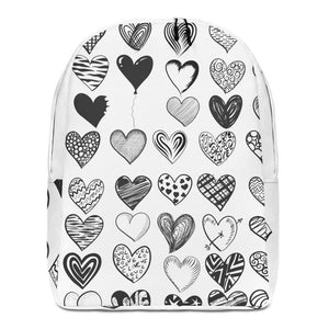 Backpack Minimalist | B&W Hearts | ACES INFINITY