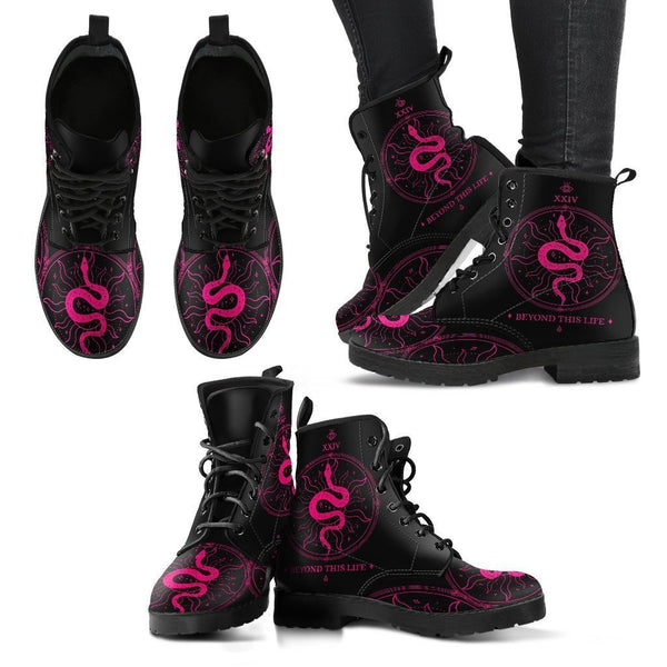 Black Combat Boots - Snake Boots | Women’s Black Hipster