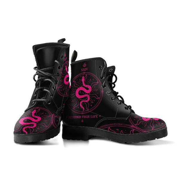 Black Combat Boots - Snake Boots | Women’s Black Hipster