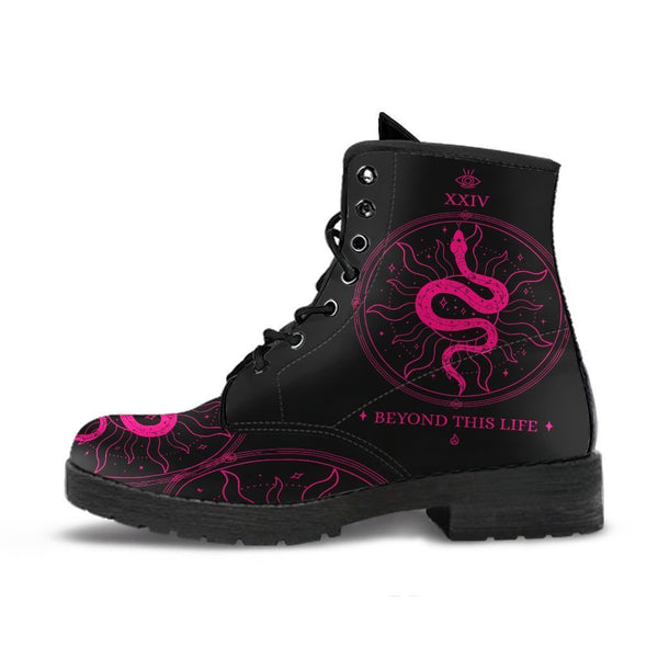 Black Combat Boots - Snake Boots | Women’s Black Hipster