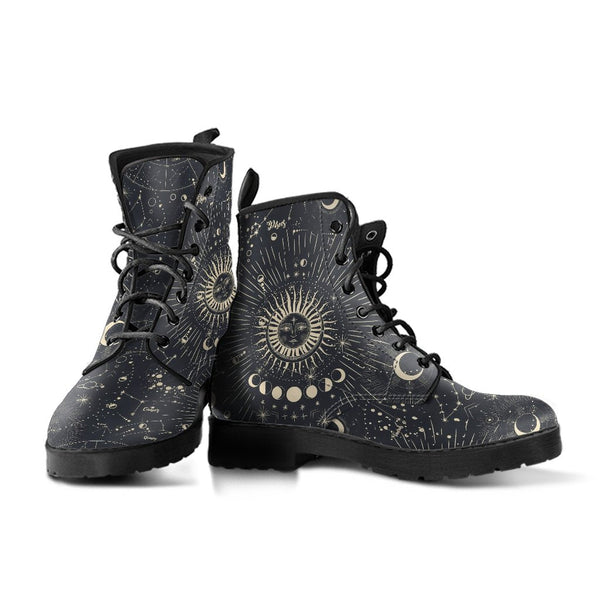 Black Combat Boots - The Sun | Boho Shoes Women’s Boots