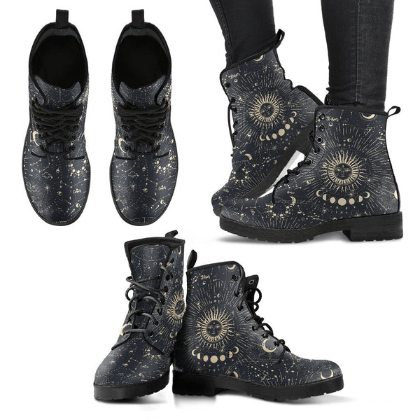 Black Combat Boots - The Sun | Boho Shoes Women’s Boots