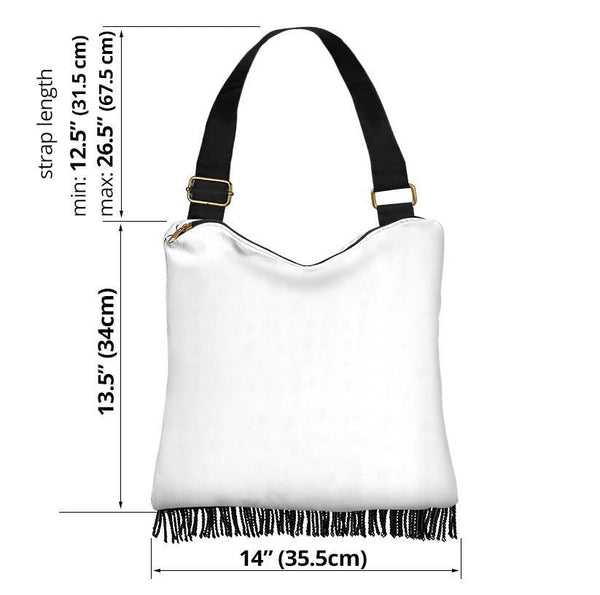 Boho Bag (Canvas) - Black and White Harlequin| Hobo Slouchy