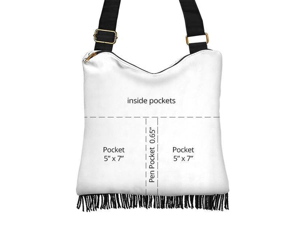 Boho Bag (Canvas) - Black and White Harlequin| Hobo Slouchy