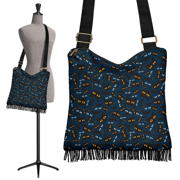 Boho Bag (Canvas) - Cat Eyes | Hobo Slouchy Bag Crossbody