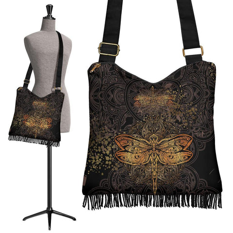 Boho Bag (Canvas) - Dragonfly | Hobo Slouchy Bag Crossbody