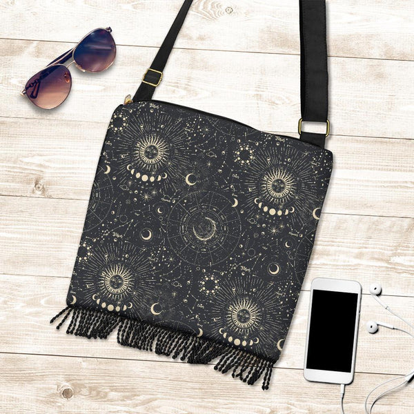 Boho Bag (Canvas) - Horoscope | Hobo Slouchy Bag Crossbody