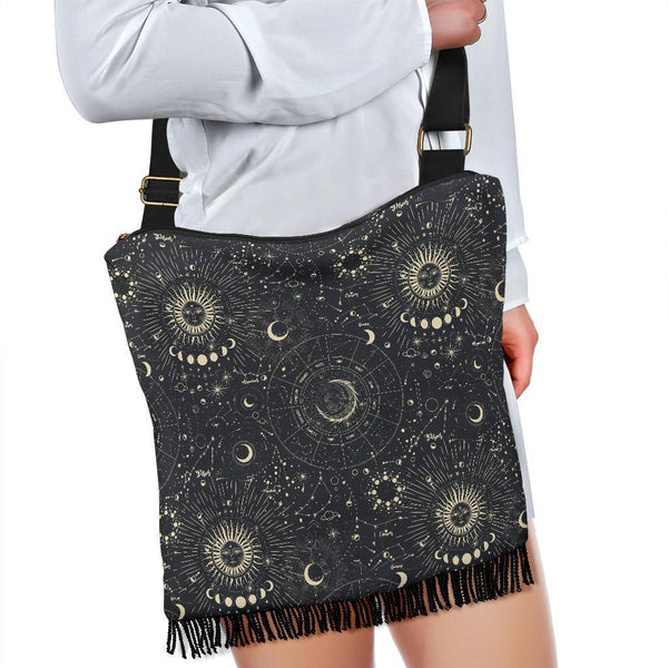 Boho Bag (Canvas) - Horoscope | Hobo Slouchy Bag Crossbody