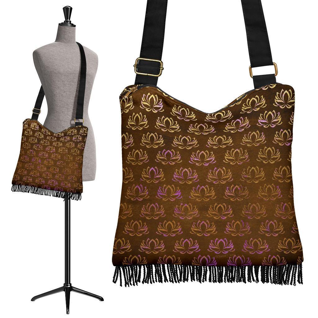 Boho Bag (Canvas) - Lotus #101 | Hobo Slouchy Bag Crossbody