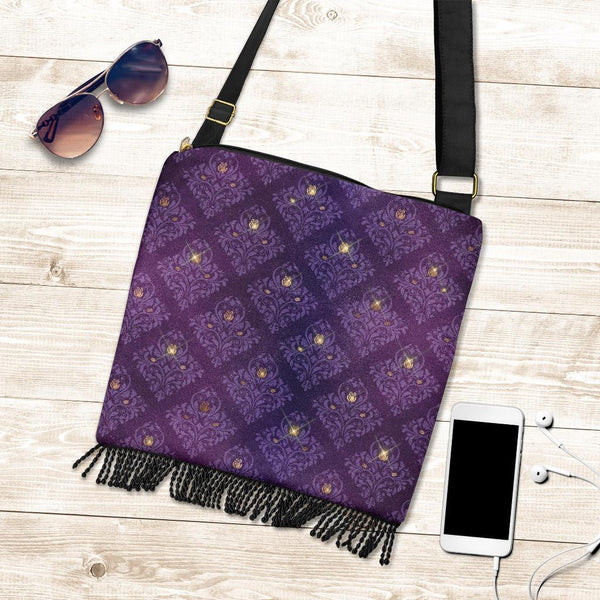 Boho Bag (Canvas) - Purple Pattern #102 | Hobo Slouchy Bag