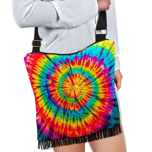 Boho Bag (Canvas) - Tie Dye Design #116 | Hobo Slouchy Bag