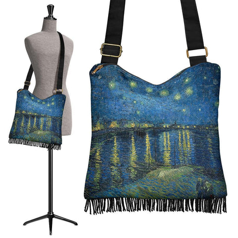 Boho Bag (Canvas) - Vintage Art | Vincent van Gogh: Starry