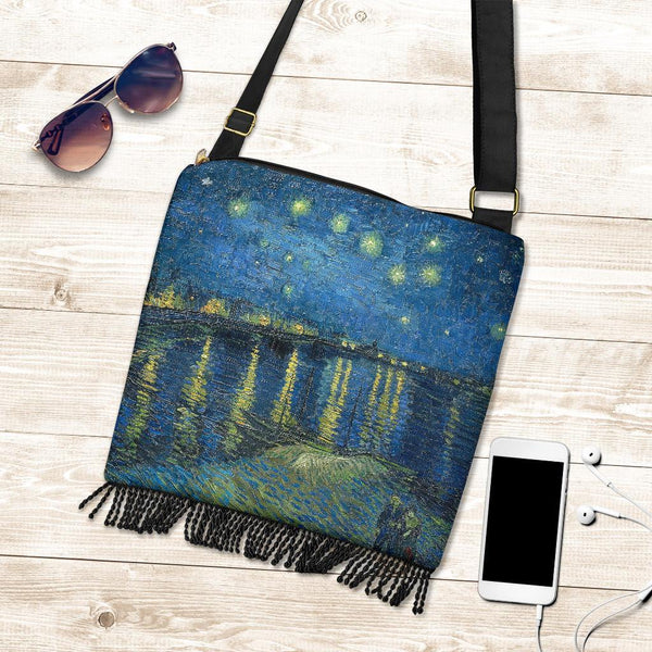 Boho Bag (Canvas) - Vintage Art | Vincent van Gogh: Starry