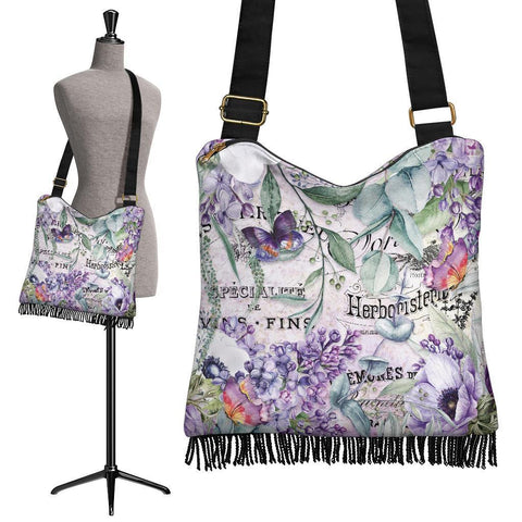 Boho Bag (Canvas) - Vintage Flower Art #101 | Hobo Slouchy