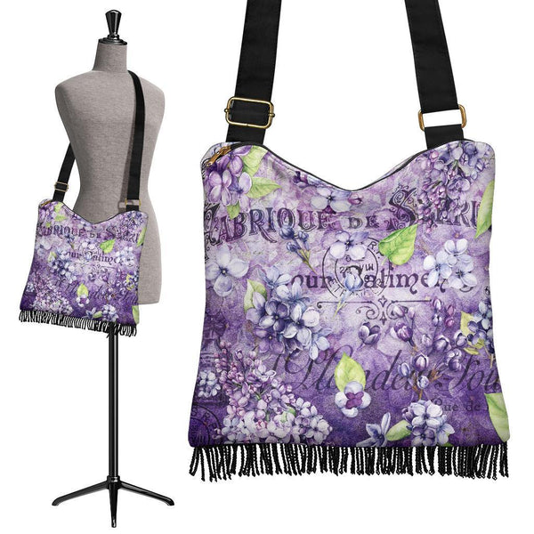 Boho Bag (Canvas) - Vintage Flower Art #102 | Hobo Slouchy