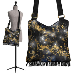 Boho Bag (Canvas) - Watercolor Marble Galaxy #6 | Hobo