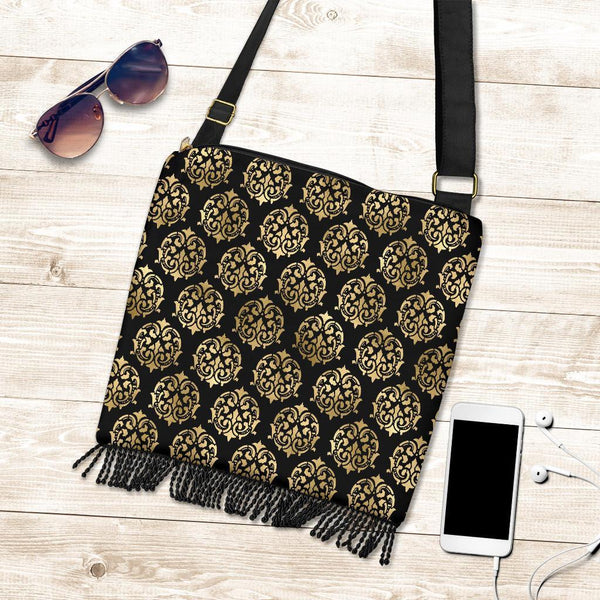 Boho Bag (Canvas) - Yellow Pattern #103 | Hobo Slouchy Bag