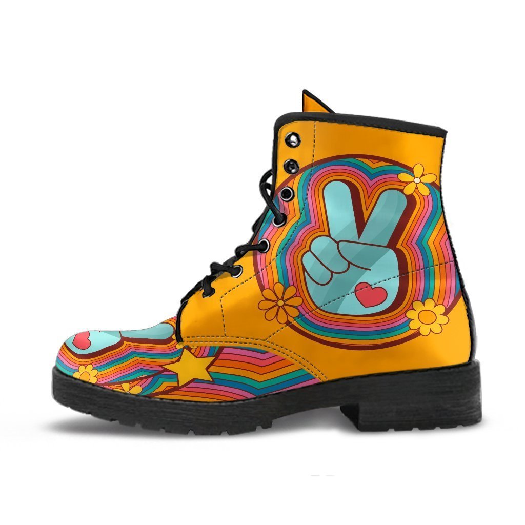 Combat Boots - 70s Psychedelic Style #2| Custom Shoes