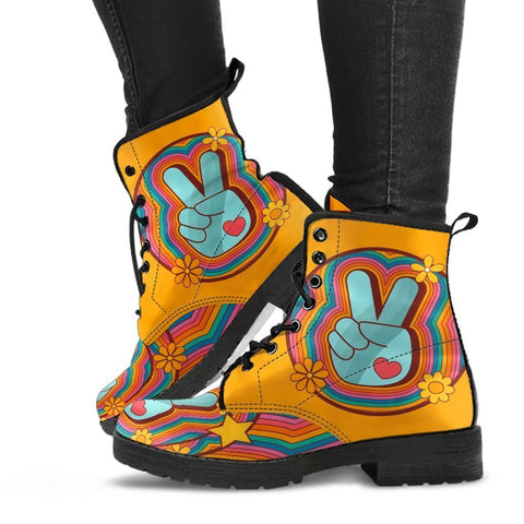 Combat Boots - 70s Psychedelic Style #2| Custom Shoes