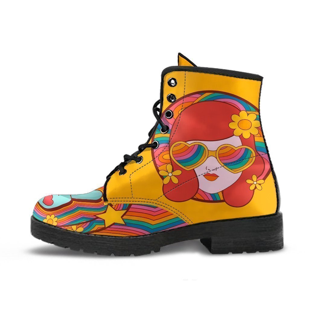 Combat Boots - 70s Psychedelic Style #3 | Custom Shoes