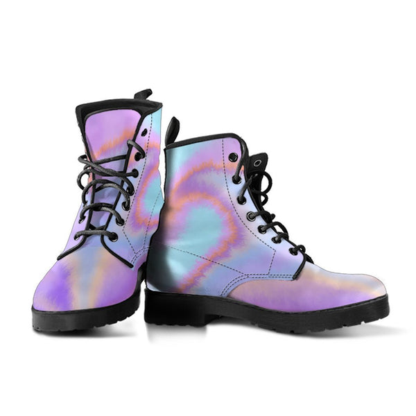 Combat Boots - Abstract Art | Purple Boots for Women Vegan