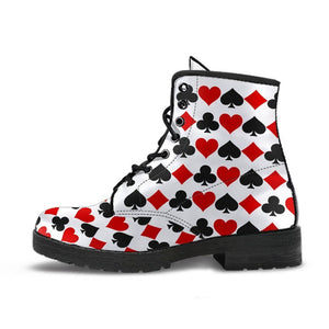 Combat Boots - Aces | White Boots Women Boho Shoes Handmade